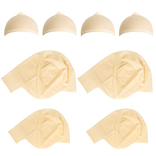 Iceyyyy 8 Piece Bald Caps for Adults - Latex Bald Cap with Head Wig Cap Costume Accessory for Halloween,Theme Party