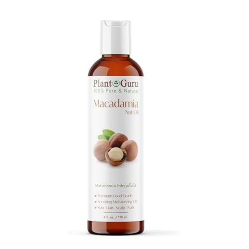 Plant Guru Macadamia Nut Oil 4 fl. oz. Cold Pressed 100% Pure Natural Carrier ? Skin, Face, Body, and Hair Moisturizer. Ideal for DIY Creams, Lotions, and Lip Balms