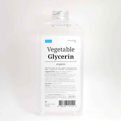 FOREST OF THE BORGES'S Vegetable Glycerin, 10 oz. (300g) organic, glycerine, moisturizer, for skin, scalp, DIY cosmetics, glycerin for skin, glicerina para la piel, organic vegetable glycerin