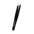TONGTLETECH Black Stainless Steel Eyebrow Tweezers - Precision Slant Tip for Facial Hair Removal