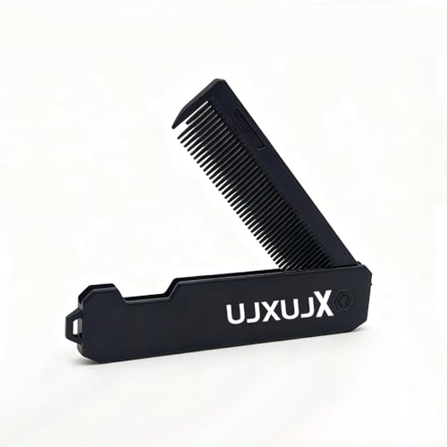 Foldable & Portable Pocket Comb for Travel, Fine Tooth Hair Beard Mustache Comb - Compact All-Purpose Grooming Tool