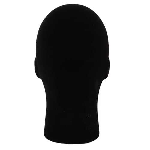 Black Velvet Foam Mannequin Head for Wig Display & Styling