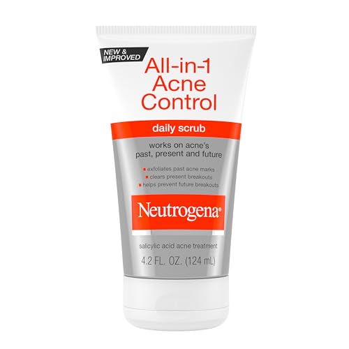Neutrogena All-In-1 Acne Control Daily Face Scrub, 4.2 oz, 3 Pack