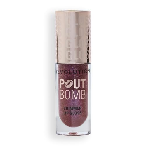 Pout Bomb Shimmer Lip Gloss - High-Shine Berry Lustre