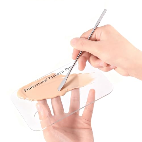 Makeup Palette with Spatula, Rotekt Clear Acrylic Nail Art Cosmetic