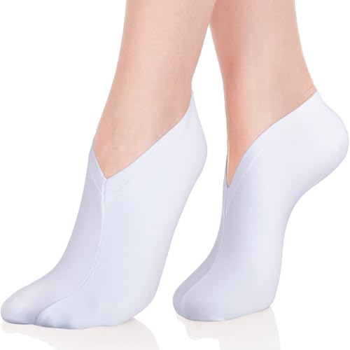 Geyoga 20 Pairs Moisturizing Socks Overnight for Dry Feet Spa Cotton Moisture Enhancing Cosmetic Socks for Women and Men, White