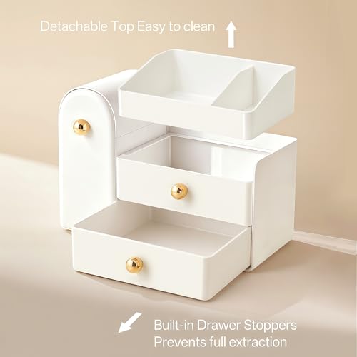 HBlife Makeup Organizer with Brush Holder & Drawers