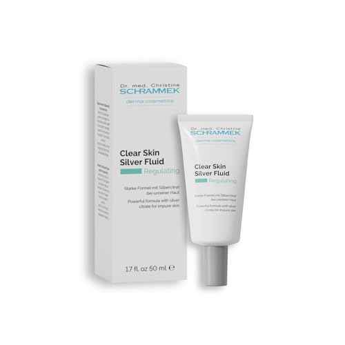 Clear Skin Silver Fluid (1.7 fl oz) - Powerful Formula for Impure Skin with Microsilver - Combats the Key Factors of Impure Skin - with Aloe Vera - Face Fluid - Skin Care - Dr. Schrammek