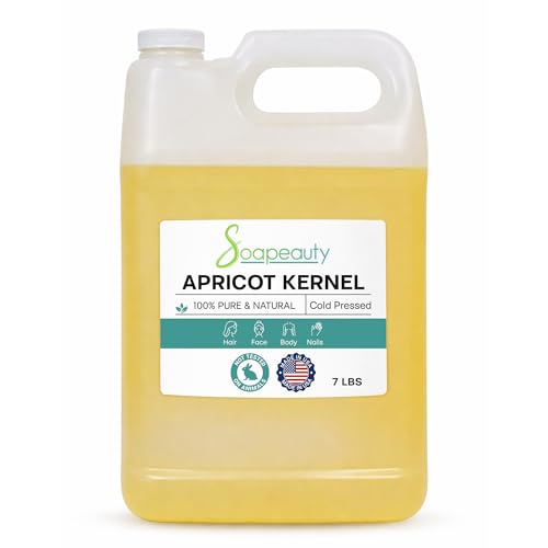 Soapeauty APRICOT KERNEL OIL Cold Pressed 100% Pure Natural Apricot Oil for Skin, Face, Hair Carrier for Essential Oils, Massage | 7 LBS