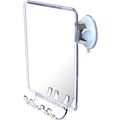 Luxo Shower Mirror, Shower Mirror fogless for Shaving with a Removable Razor Holder - Shaving Mirror for Shower with a Powerful Suction Cup - Shatterproof fogless Mirror for Shower (White/Clear)