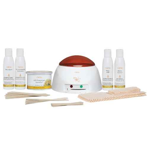 GiGi Student Starter Waxing Kit - All-Purpose Honee Hair Removal Wax Kit with Wax Warmer, Pre & Post Care, Muslin Strips, and Applicators - At-Home & Salon Use for Face, Body, Arms, and Legs
