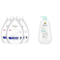 Dove Advanced Care Hand Wash Deep Moisture Pack of 3 for Soft, Smooth Skin More Moisturizers & Body Wash with Pump Sensitive Skin Hypoallergenic, Paraben-Free, Sulfate-Free, Cruelty-Free