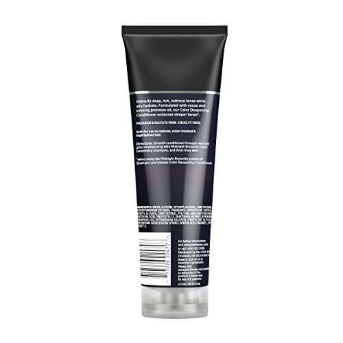 John Frieda Midnight Brunette Visibly Deeper Color Deepening Conditioner, 8.3 Ounce, with Evening Primrose Oil, Infused with Cocoa