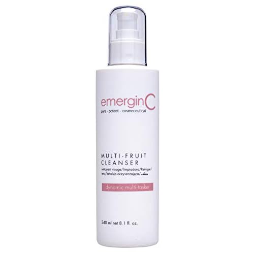 emerginC Gentle Multi-Fruit Cream Cleanser - Face Wash with Natural AHA + Vitamin C from Natural Fruit Extracts - Removes Dead Skin (8.1 oz, 240 ml)