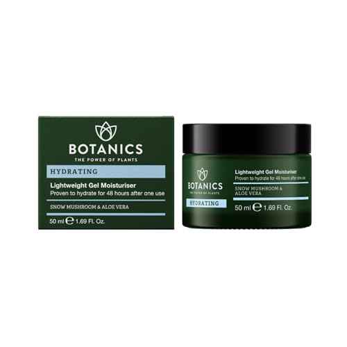 Botanics Lightweight & Hydrating Face Moisturizer for Women & Men - Gel Facial Moisturizer for Dry Skin - Enriched with Snow Mushroom & Aloe Vera - Vegan & Cruelty-Free 48-Hour Hydration (1.69 Fl Oz)