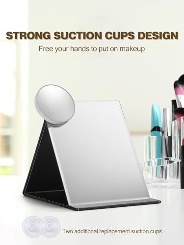 30X Magnifying Makeup Mirror with Suction Cups & Tweezers - Grey