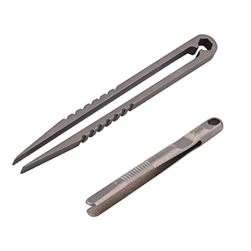 2 PCS Mini Titanium Tweezers Tool .Ultralight and Portable EDC Tweezers,Easy to Hold,And Use for Precision Splinter Removal or Holding Small Parts.