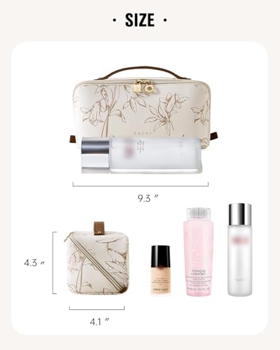 EACHY Waterproof Travel Makeup Bag - Large Capacity Cosmetic Pouch