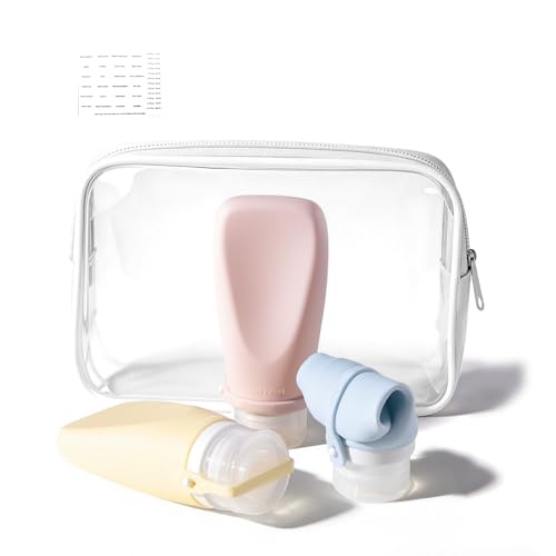 TSA Approved 3oz Leak-Proof Silicone Travel Bottles