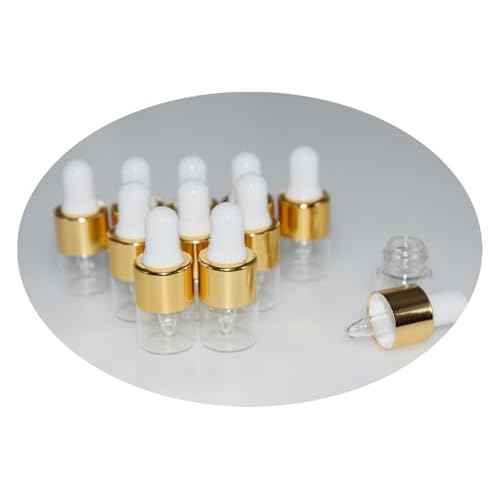 Small Dropper Bottle, 10pcs 1ml Mini Sample Dropper Bottles Mini Makeup Containers for Travel Liquids Tiny Glass