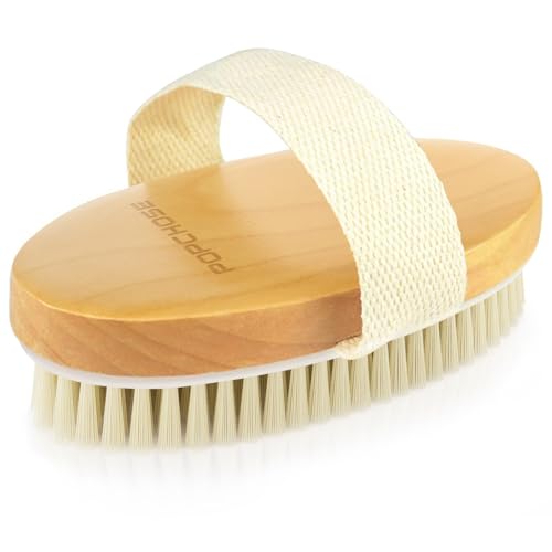 Natural Boar Bristle Dry Body Brush for Exfoliation