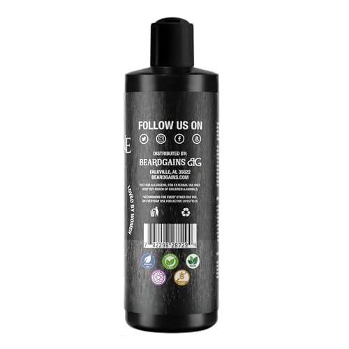 Beard Gains Pristine Scented Vegan Beard Shampoo made, 100% Organic and Paraben/Sulfate Free | Moisturize & Control Wild Facial Hairs & Promote Growth | MADE IN USA