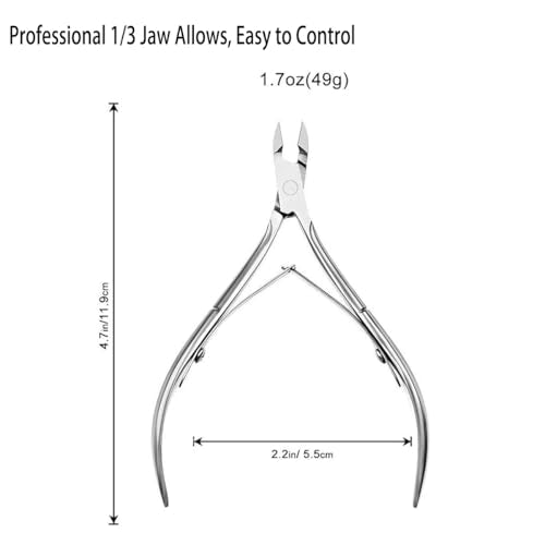 Professional Stainless Steel Cuticle Nippers (5 Pack) - Cuticle Trimmer Set