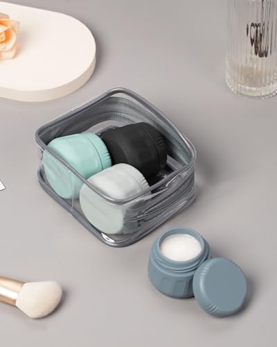 TSA Approved Travel Containers for Toiletries, 4-Pack Silicone Jars