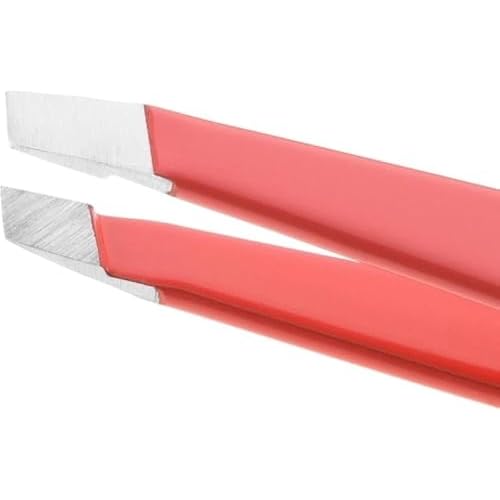 Tweezerman Stainless Steel Slant Tweezer - Eyebrow Tweezers for Women and Men (Geranium)