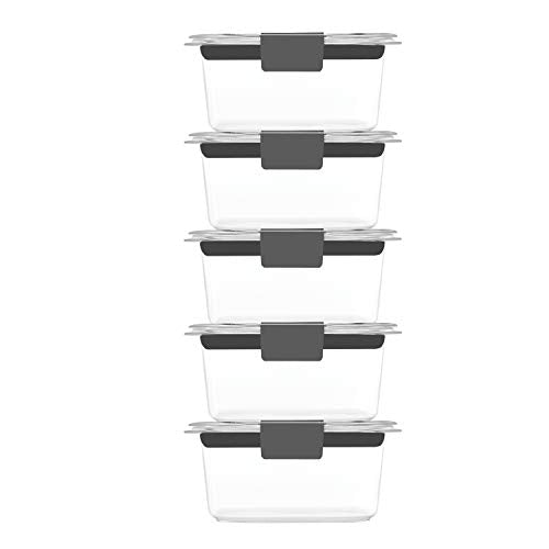 Rubbermaid Brilliance BPA Free Food Storage Containers Bundle with Lids, Set of 2 (9.6 Cup) and Set of 5 (1.3 Cup)