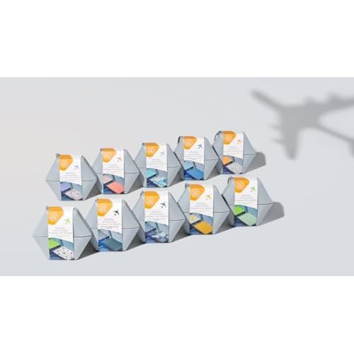 Go-Be Sleeves Airplane Tray Covers for Adults 2-Pack Classics Airplane Tray Covers - Apricot Hex/Apricot Solid