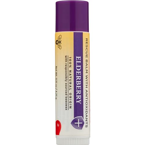 Burt's Bees Rescue Balm Elderberry Lip Balm, With Antioxidant-Rich Elderberry, Tint-Free, Natural Origin Lip Care, 1 Tube, 0.15 oz.