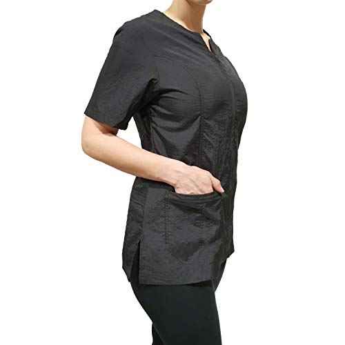 CHARLENE Haley Short Sleeves Jacket | High Fashion Hair Stylist Nylon Uniform | Water-Repellant Breathable Nylon