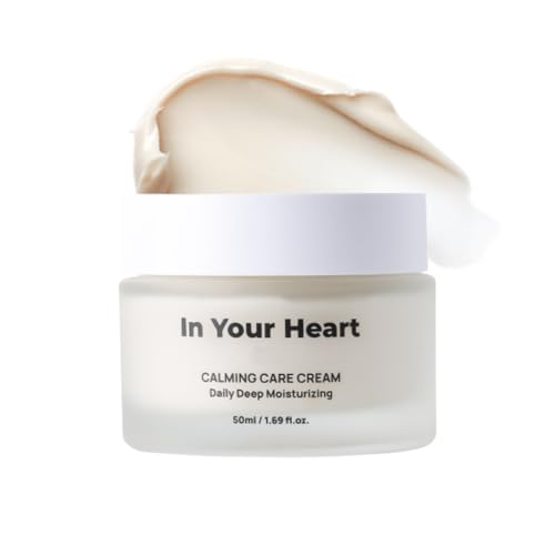 In Your Heart Calming Care Cream ? Sensitive Skin Moisturizer with Centella, Heartleaf, Tea Tree ? Fragrance-Free, Made in Korea, 50ml