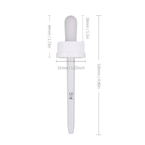 6-Pack 1.0ml Minoxidil Dropper Pipettes with Graduations