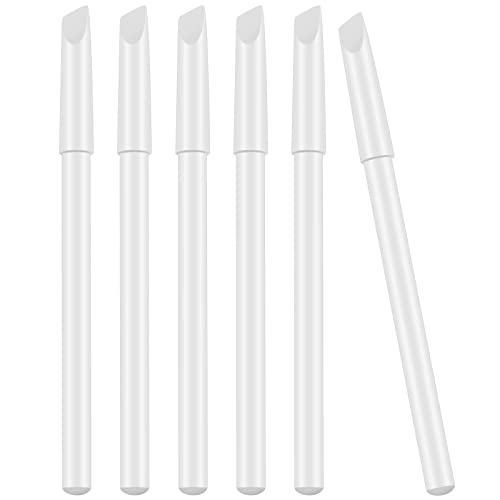 Blulu 2-in-1 White Nail Whitening Pencils with Cuticle Pusher - 6 Pack