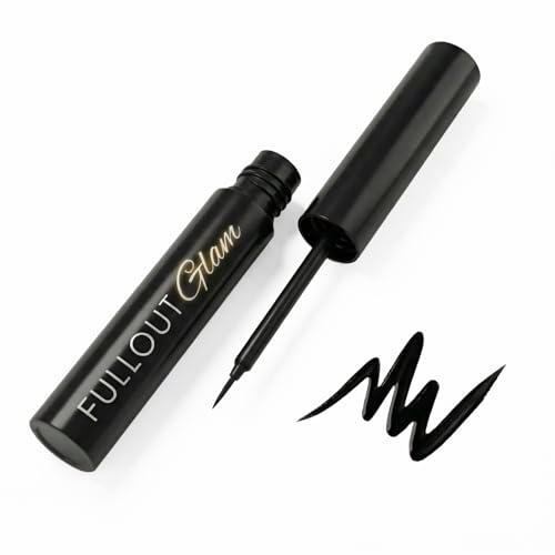Full Out Glam Liquid Liner Magnetic Eyeliner, Ultra Strong All-Day Hold for Magnetic Eyelashes, Water and Sweat Proof, Easy to Apply Precise Bristle Tip, Contains One Eyeliner Pen