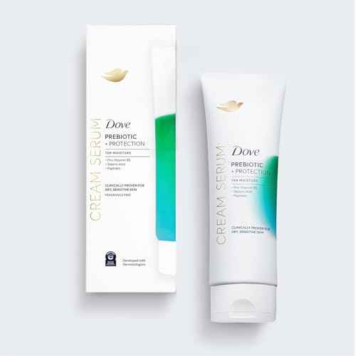 Dove Body Cream Serum Prebiotic + Protection for Dry, Sensitive Skin, with Pro-Vitamin B5, Stearic Acid and Peptides Lotion, 8 oz