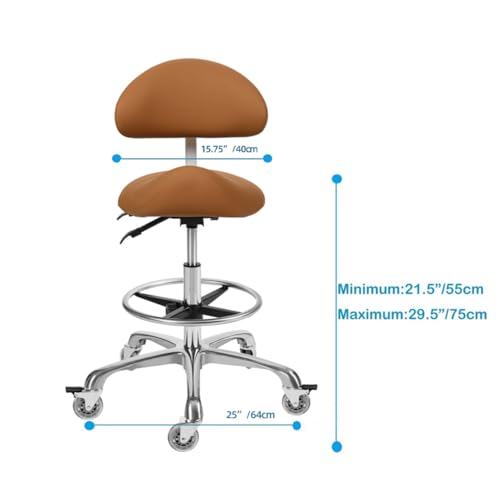 Ergonomic Saddle Stool Chair with Backrest | Massage & Salon