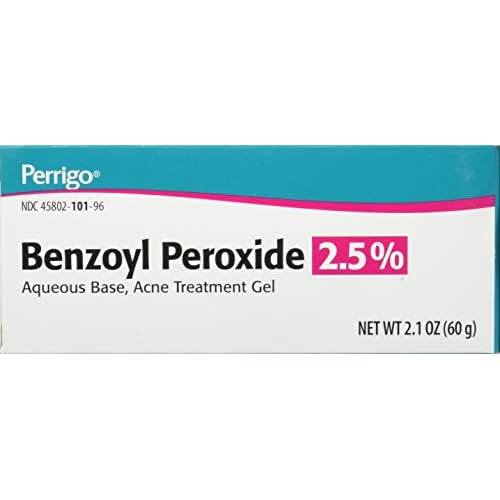 Perrigo 2.5% Benzoyl Peroxide Acne Treatment Gel 60gm Tube