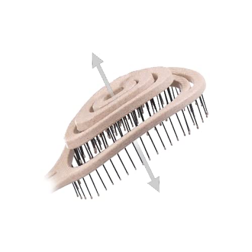 Chiara Ambra Organic Detangling Hair Brush for Women, Men & Children, Unique Spiral Hairbrush, Vented Hair Straightening Brushes for Straight, Curly & Wet Hair - Does not Pull on Hair - Beige