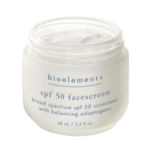 Bioelements SPF 50 FaceScreen - 2.3 oz - Antioxidant, Broad-Spectrum SPF 50 Sunscreen Moisturizer - Vegan, Gluten Free - Never Tested on Animals