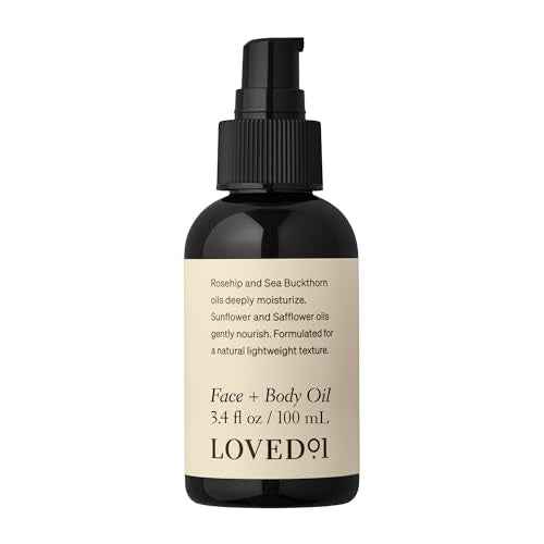 Loved01 Face & Body Oil, John Legend Skincare, Daily Hydration, Lightweight & Non-Greasy Formula with Vitamin E & A, Serum for Scars & Stretchmarks, 3.4 oz