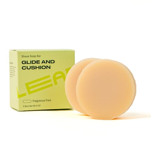 Leaf Shaving Soap Bar by Leaf Shave - All-Natural, Fragrance-Free Soap for Grooming and Skin Preparation for Women & Men, 1.5 oz - Unscented, 2-Pack