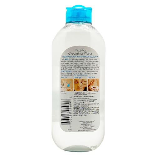 Garnier Micellar Water All-in-1 Makeup Remover & Facial Cleanser, 40.5 Fl Oz, Pack of 3