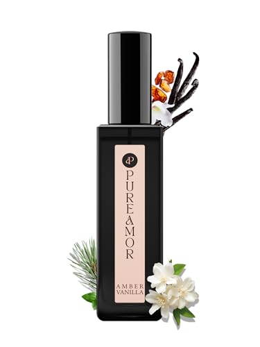 PUREAMOR Amber Vanilla Perfume for Women - Long Lasting Travel Size Eau de Parfum