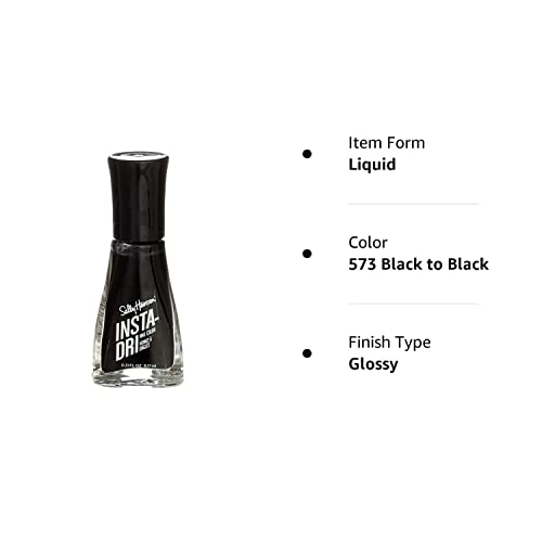 Coty US 7437935 Sally Hansen Insta-Dri Nail Polish44; 496 & 360 Black to Black - Pack of 2