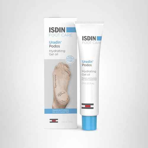 ISDIN Foot Care Cream, Uradin Podos Gel Oil, Repairs and Hydrates Dry and Cracked Feet, 10% Urea, Fast Absorbing, Dermatologically Tested, 2.5 Fl Oz