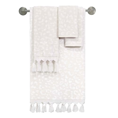 Nicole Miller - Washcloths, Soft & Absorbent Cotton Towels, Dorm Room Essentials, Set of 4 (Celina Collection, Cream)