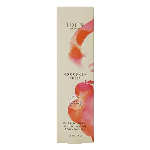 IDUN Minerals Liquid Norrsken Foundation - Silky Smooth Coverage - Luminous, Dewy Finish for Dry and Dull Skin - Water Resistant and Vegan Makeup - 206 Freja - Warm Light - 1.01 oz